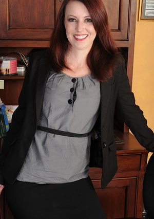 Outstanding office milf Brandy Aniston takes off her uniform